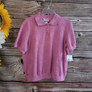 "Alfred Dunner " Woman's Short Sleeve Top pullover pink Size: PL NWT